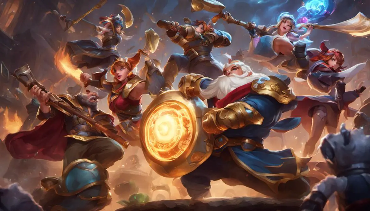 Image of League of Legends characters playing ARURF mode