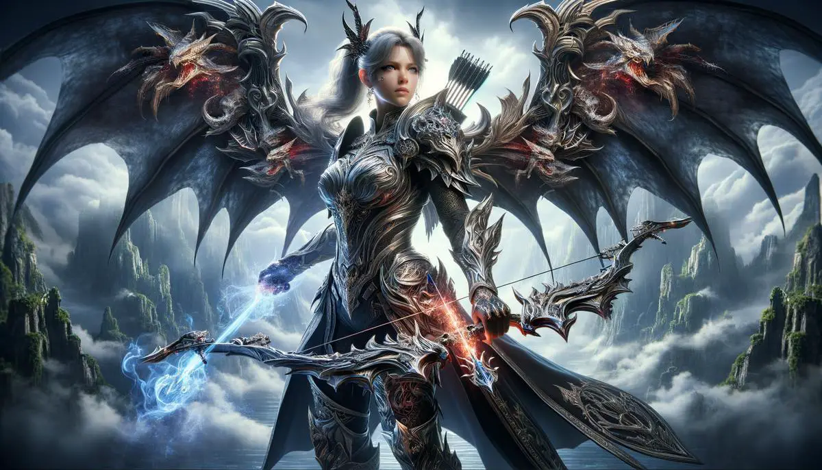 Image of Dragonslayer Vayne skin, portraying a powerful and majestic character embodying a fantasy warrior