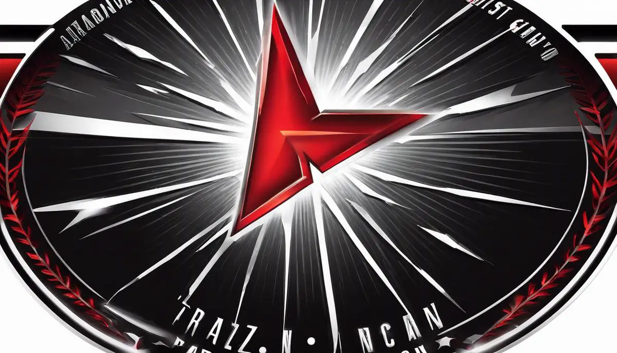 A logo of FaZeClan, showing a red lightning bolt on a black background