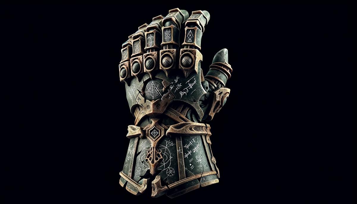 Image of the Shattered Gauntlet of Ages, a powerful artifact used in combat in a video game