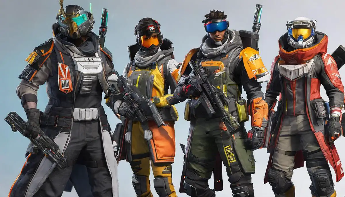 Various Wingman skins from Apex Legends events, showcasing different designs and themes.