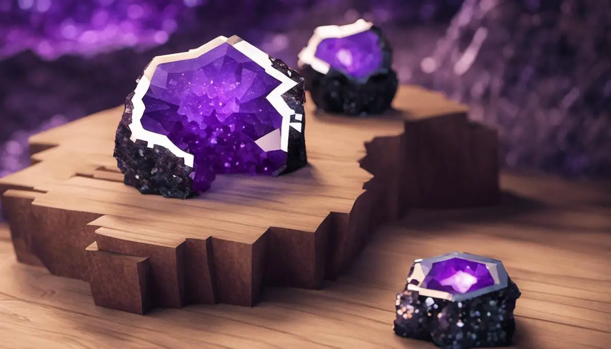 Amethyst Geodes in Minecraft: A rare and valuable resource for crafting and decorative purposes.