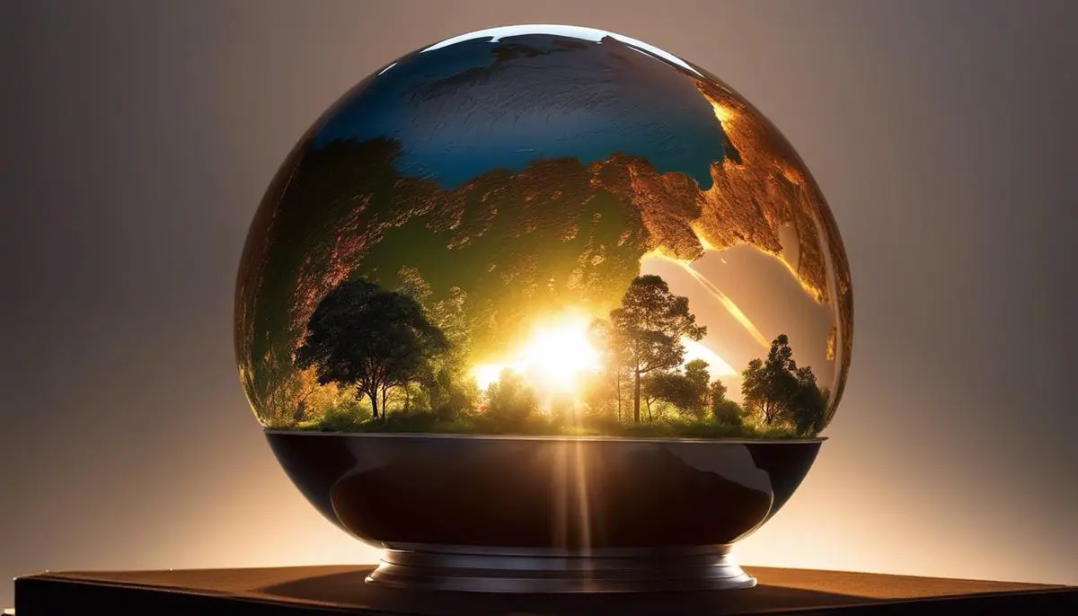 Light bouncing off a globe. Photo: Unsplash.