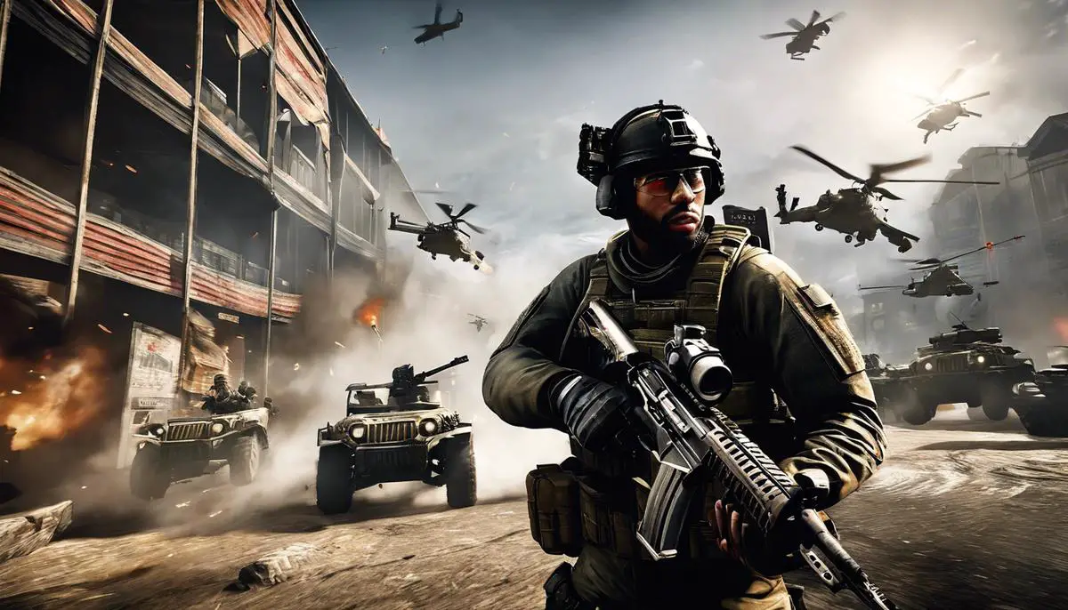 An image showing a player using different weapons and loadouts in Call of Duty multiplayer battles.