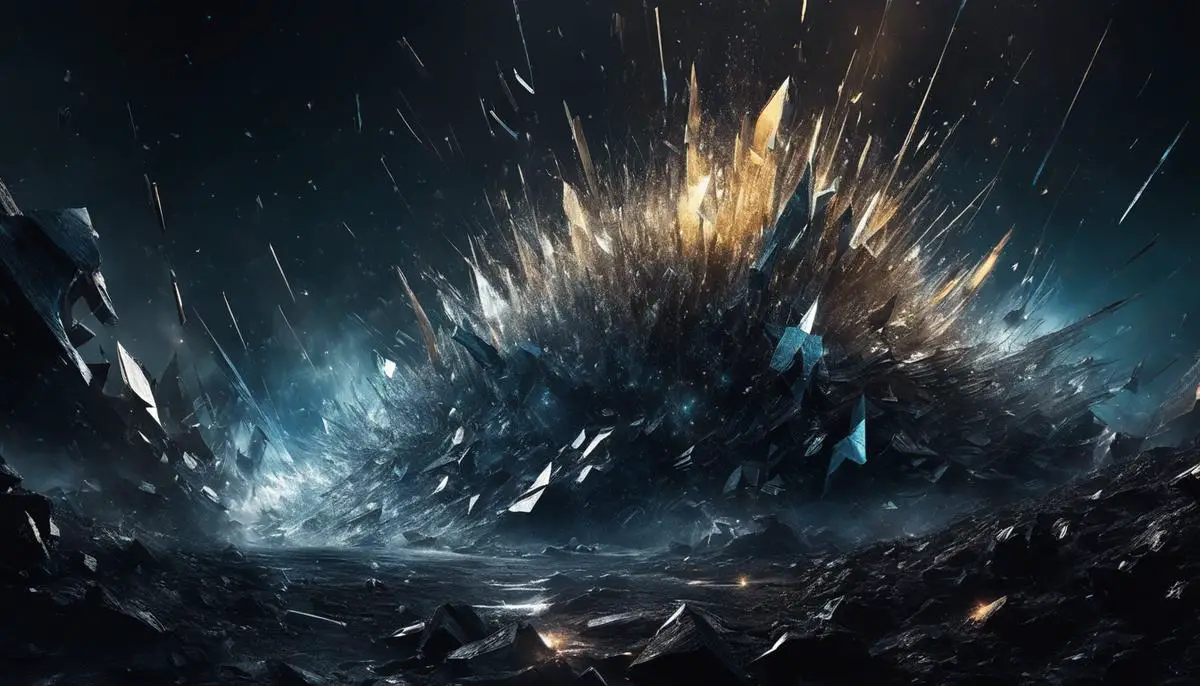 An image showing Chaos Shards glittering like crystals against a dark background.