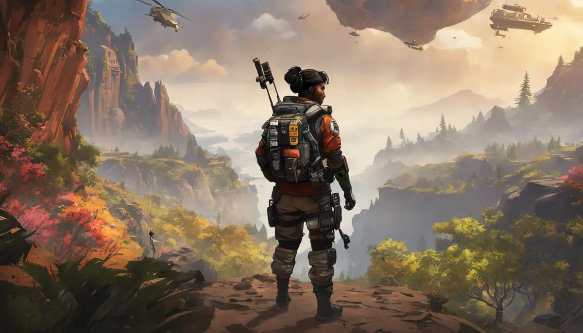 Illustration showing an example error code in Apex Legends on a computer screen.