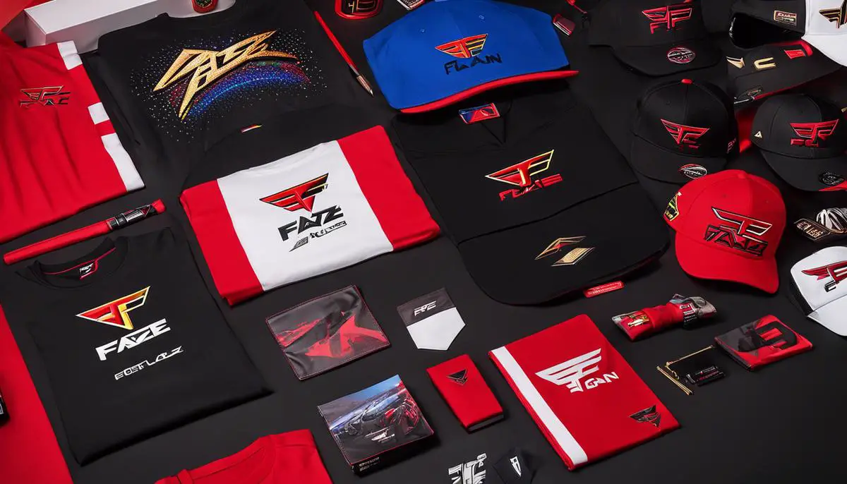 A group of people wearing FaZe Clan merchandise and showcasing the brand's iconic logo.