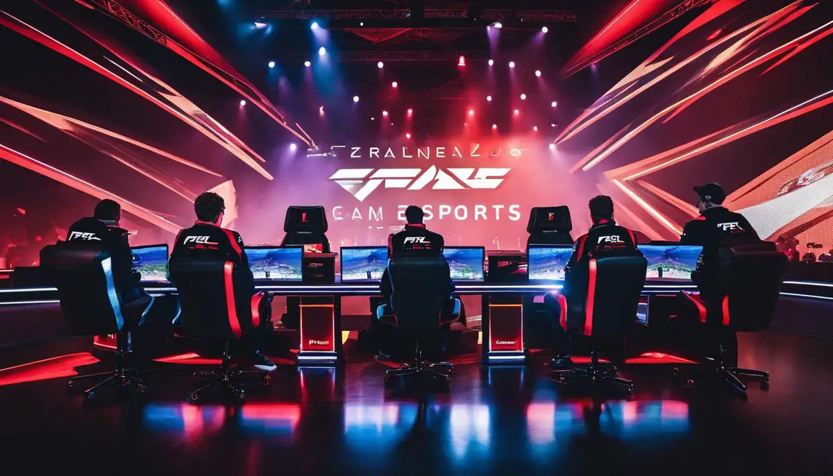 Image description: a group of Faze Clan esports players competing in a tournament
