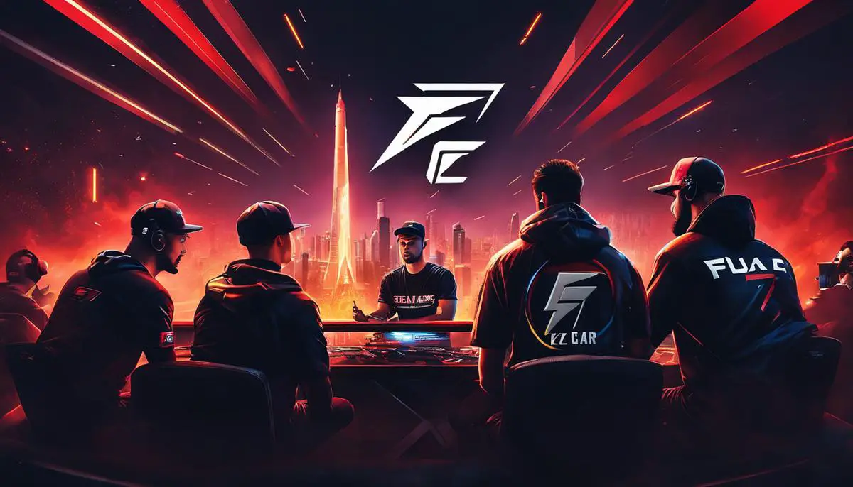 Image depicting FaZe Clan's logo and a group of gamers streaming and interacting with fans.