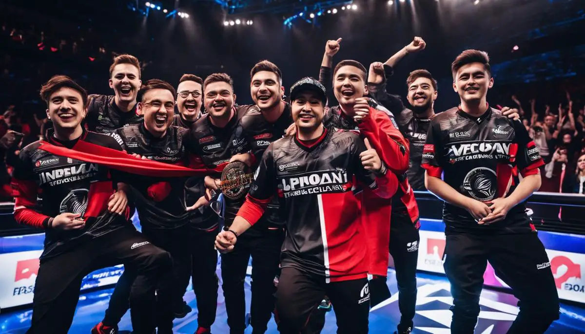 Team FaZeClan celebrating a victory in an eSports tournament