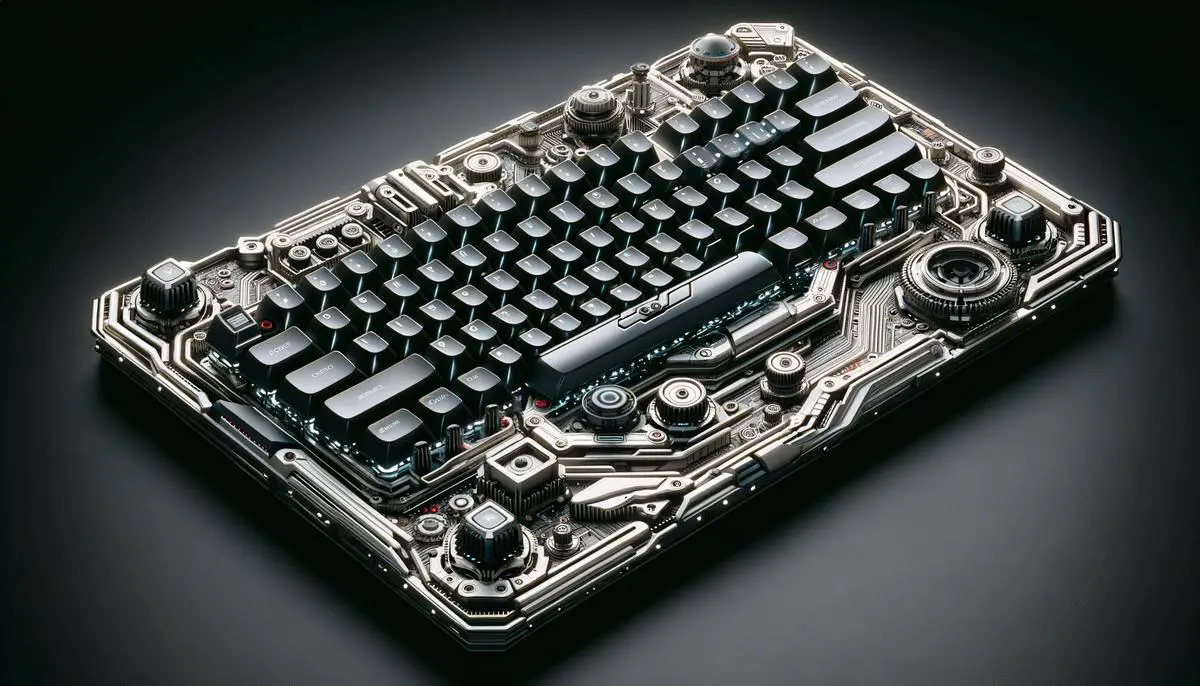 An image showing futuristic mechanical keyboards with advanced features and design