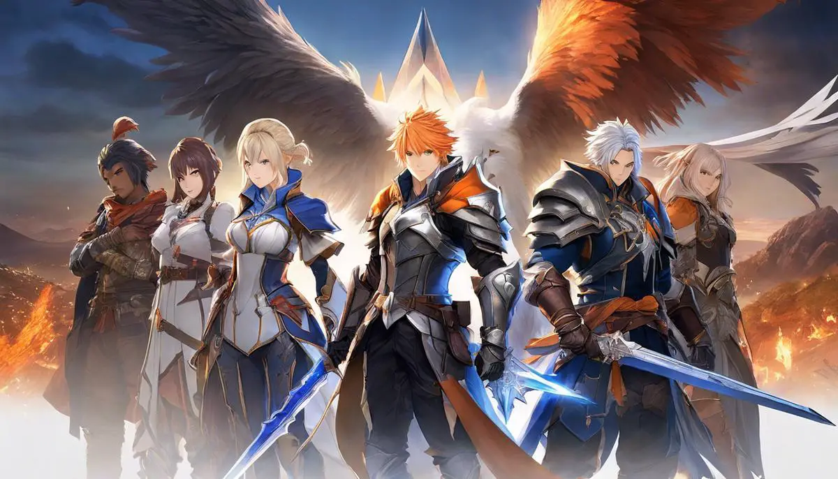 Illustration featuring the heroes of Tales of Arise standing together, ready for adventure