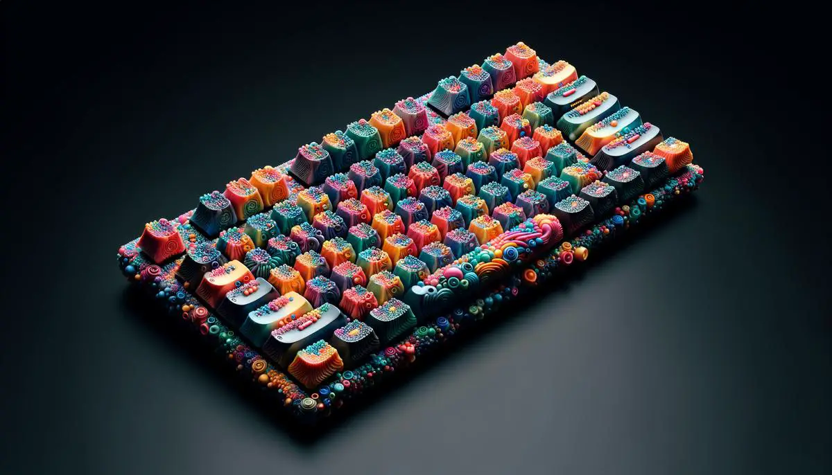 Image of a mechanical keyboard with colorful keycaps