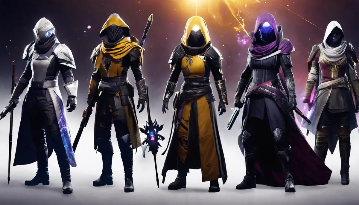 An image depicting the four Warlock subclasses in Destiny 2, showcasing their distinct abilities and traits.