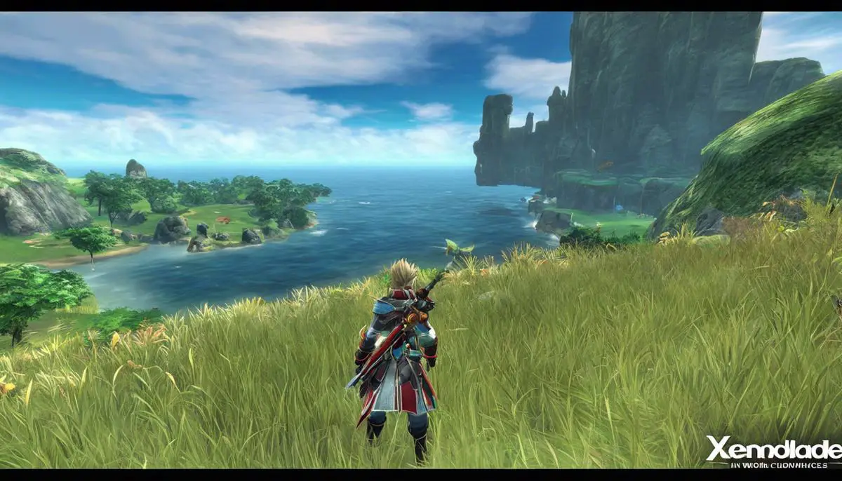 An image depicting the world and characters of Xenoblade Chronicles 3, showing its rich and immersive gaming experience.